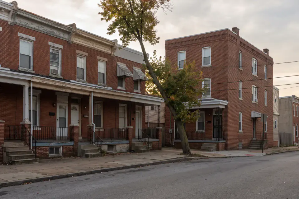 Older rowhouses and small multifamily homes in Chester Pennsylvania