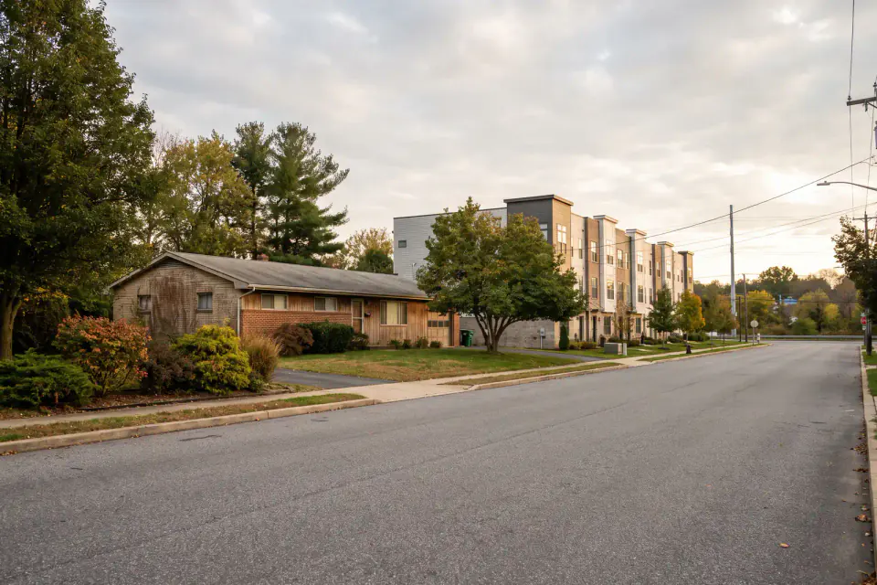 Mid-century house and townhomes in King of Prussia Pennsylvania