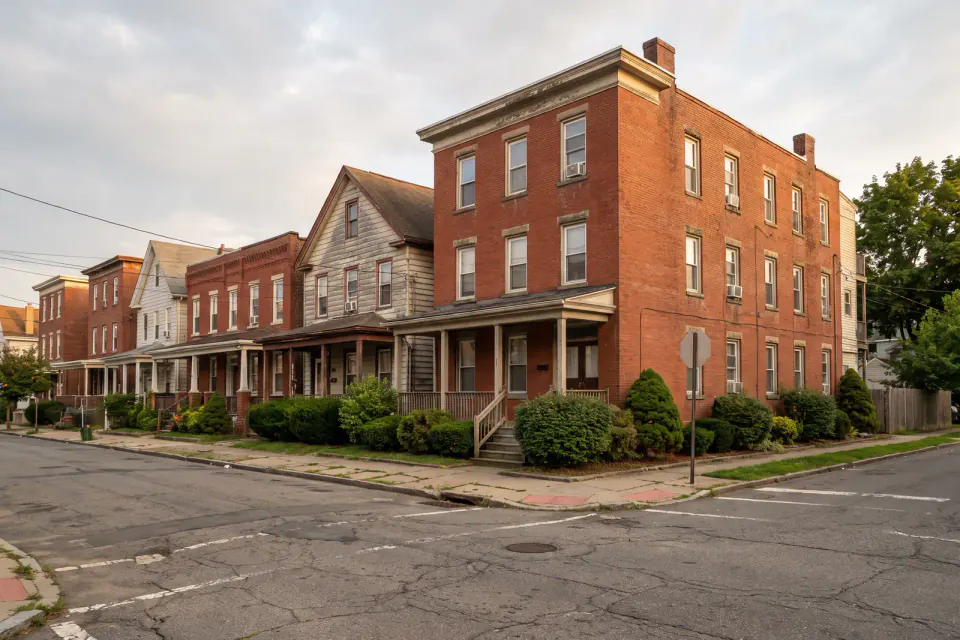 Attached homes and small multifamily buildings in Paterson, New Jersey