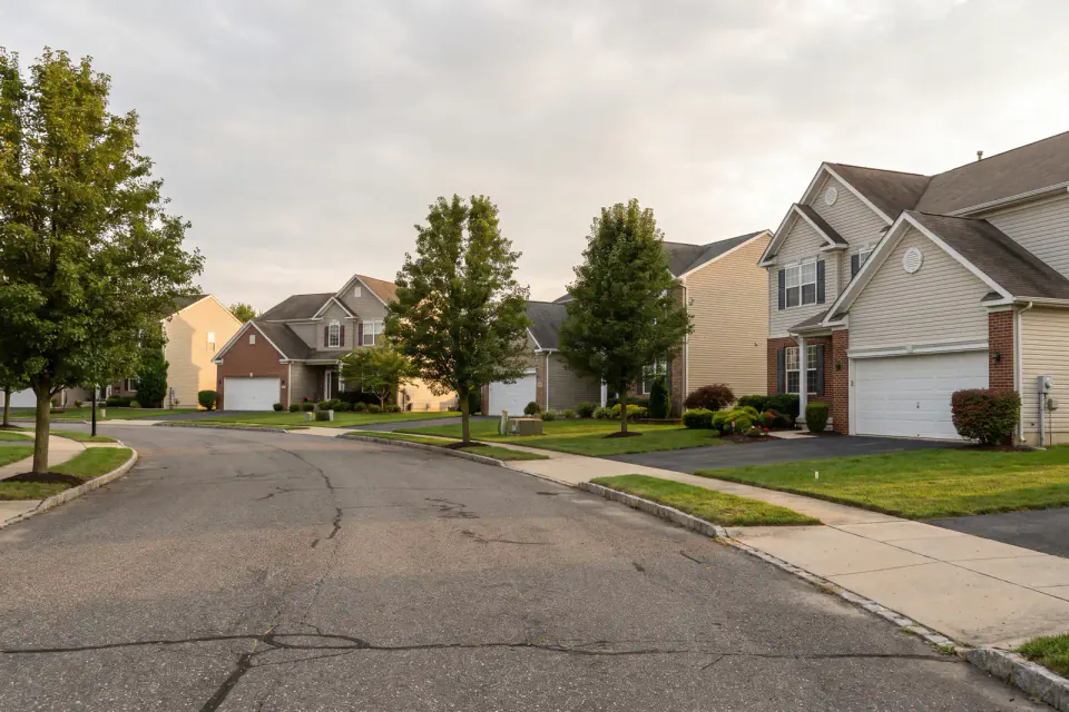 Newer starter homes in a Sicklerville, New Jersey subdivision