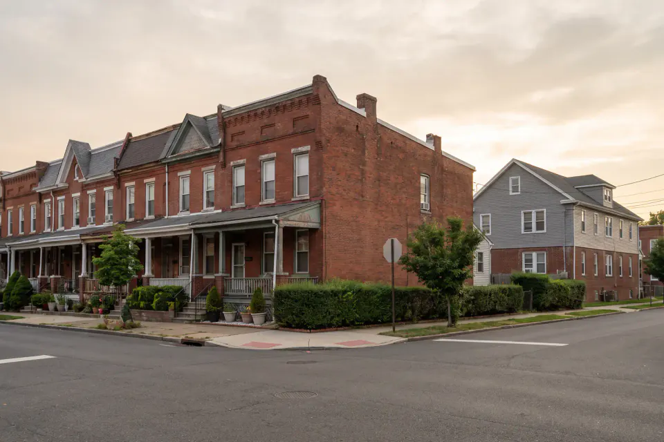 Industrial-era rowhouses and multifamily homes in Trenton, New Jersey