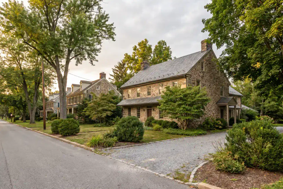 Historic stone farmhouse and open land in Chester County Pennsylvania