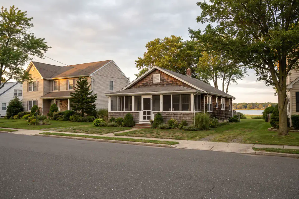 Older Asbury Park shore housing and inland Monmouth County commuter homes in New Jersey